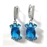 Swiss Blue Topaz Sterling Silver Earrings