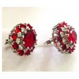 Ruby & Sterling Silver Earrings