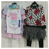 Girls Size 6X Peppa Pig Pajamas and Tutu Dress