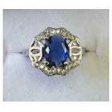 2.25CTW 14K Sapphire Solitaire Ring Size 6