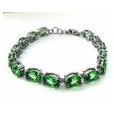 Green Tsavorite Garnet & Silver Bracelet