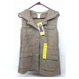 Matty M Hooded Khaki Vest (sz-S)