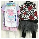 Girls Size 6X Peppa Pig Pajamas and Tutu Dress