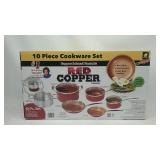 10 Piece Red Copper Cookware Set