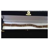 50CTW Garnet & Gold Vermeil Bracelet 8"