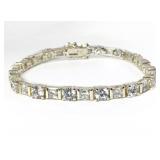 Silver & White Topaz Tennis Bracelet