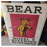Bear Wheel & Steering Alignment Sign, Tin