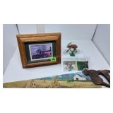 John Deere/Farmal Print, Deer on Bike &Painted Saw