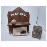 Ball & Glove Display, Ertl Car & Metal Bank