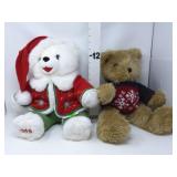 (2) Stuffed Christmas Bears