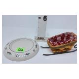 Longaberger Sleigh Basket & Holly Berry Plate