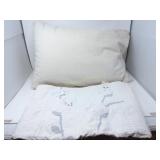 Large Feather Pillow & Hand Made Baby Quilt