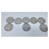 (8) 1950`s Franklin Half Dollars