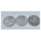(1) 1941-S (2) 1945 Walking Liberty Half Dollars