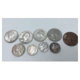 1951,1959,1964,1966, 1971 Quarters, 1959 Nickel, +