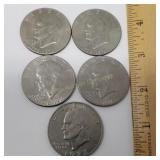 (1)1972D & (4)1776-197 D Eisenhower Silver Dollars