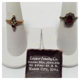 (2) Unmarked Rings w/Stones Size 6 1/4