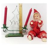 Metal Christmas Tree & Doll