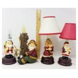 (4) Decorative Santa Lamps