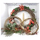 (3) Christmas Grapevine Wreaths