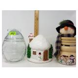 Large Glass Egg-Snowman-Christmas House