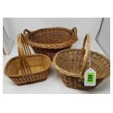 (3) Woven Baskets