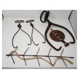 Vintage Ice Tongs, Ear Corn Holder, Pipe Damper