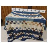 Hand Quilted Blue & White Quilt
