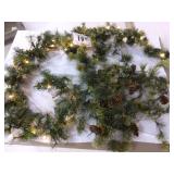 (2) Pine Garlands & (1) Lighted Garland
