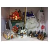 (3) Lighted Village Pieces & Accessories