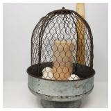 Chicken Wire Dome Shaped Candle Holder w/
