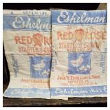 (2) Red Rose Starter & Grower Feed Sacks