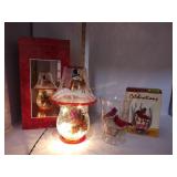 Lighted Hurricane & Glass Container