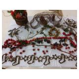 (5) Garlands, (2) Netted Ribbon & Basket