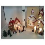 Lighted Church,Limited Edition Santas Workshop &