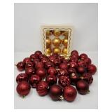 (54) Burgundy & Gold Tree Ornaments