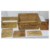 Wood Whisky Box & Advertising Box Pieces