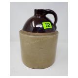 Brown Topped Stoneware Shoulder Jug - Chips