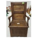 Primitive Wood Hall Seat  w/Storage