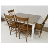 Farm Table with 4 Antique Chairs