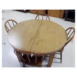 Re-Purposed Round Dining Table w/4 Chairs
