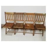 (4) Vintage Wood Folding Chairs