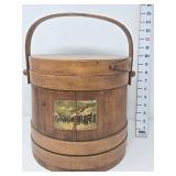 Vintage Wooden Firkin Sewing Basket