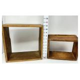 (2) Primitive Open Back Display Shelves