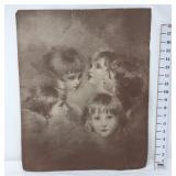 "Angel Heads" Print - Some Damage on Edges