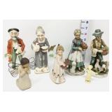 (7) Various Figurines - Ceramic, Wood, Celluloid