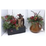 (2) Winter Holiday Centerpieces