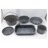 Enamelware Pots, Bucket & Baking Pans