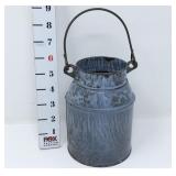 Gray Enamelware Milk Pail