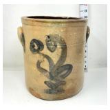 2 Gallon Antique Crock w/ Cobalt Design